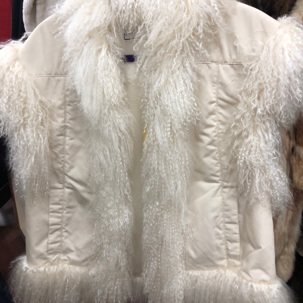 Absolutely awesome Mongolian sheep fur trim jacket